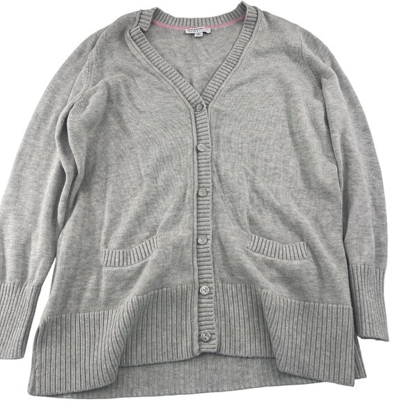 Isaac Mizrahi Live Essentials Womens Xl Gray Cotton Rayon Cardigan Sweater - Picture 1 of 5